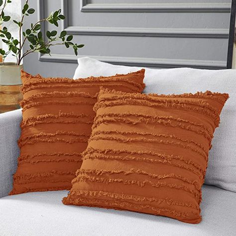 Boho Glam Room, Renovated Van, Burnt Orange Interior, Burnt Orange Throw Pillows, Burnt Orange Throw, Burnt Orange Pillows, Tan Throw Pillow, Sofas Design, Orange Pillow Covers