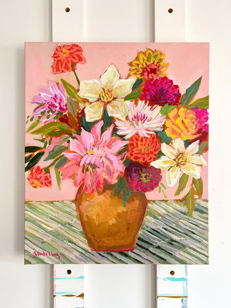 C Brooke Ring Paintings, C Brooke Ring, Abstract Flower Painting Acrylic, She's A Wildflower, Floral Paintings Acrylic, Southern Artist, Southern Art, Colorful Florals, Gouache Illustrations