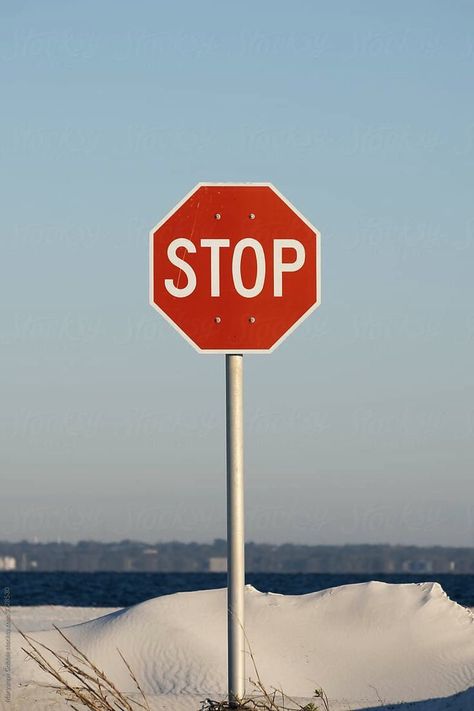 Stop Sign Photography, Stop Sign Art, Collage Mirror, White Sand Dunes, Beach Red, Sign Photography, Art Pins, Red Sand, Red Beach