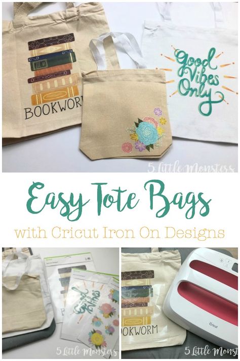 Easy Tote Bags with Cricut Iron On Designs Diy Canvas Bags Iron On, Iron On Canvas Bag, Cricut Book Bag Ideas, Decorating Canvas Bags, Cricut Canvas Bag, Cricut Bag Ideas, Tote Design Ideas, Cricut Iron On Ideas, Tote Bag Cricut Ideas