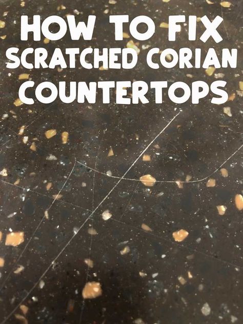 Corian countertops are low maintenance but scratch easily. Learn how to fix scratches on Corian counters easily at home with this tutorial! #corian #diy #scratch Corian Kitchen Countertops, Dark Counters, Corian Countertops, Lemonade Pitcher, Solid Surface Countertops, Design Basics, Home Maintenance, Home Repair, Diy Kitchen