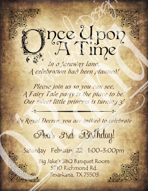 Once Upon A Time Fairy tale vintage story book by ORandDesigns Safe The Date, Fairytale Birthday, Vintage Tea Parties, Fairytale Party, Tinkerbell Party, Disney Invitations, Girl Themes, Fairy Parties