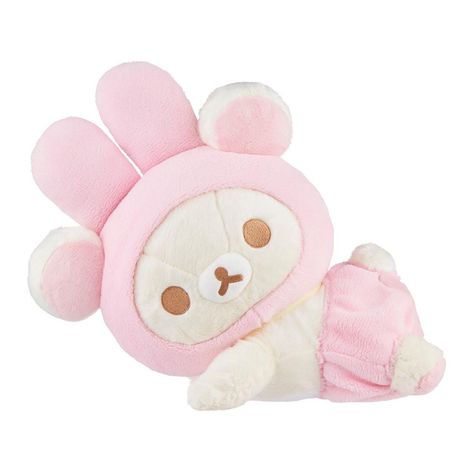 As Korilakkuma learns to crawl along in this Minna de Usausababy Series, the adorable Korilakkuma San-X Original plush is wearing a PASTEL PINK Baby Bunny Outfit and a PASTEL YELLOW Bib with embroidered strawberries! With an Oh-SO-SOFT and cuddly feel when you squeeze it, this Korilakkuma San-X Original Plushie is the perfect addition to any nursery, home decor, or growing collection. Crafted with premium quality materials and attention to detail, making this Korilakkuma Minna de Usausababy Seri Embroidered Strawberries, Baby Bunny Outfit, Widgets Ideas, Web Phone, Comfort Items, Planner Pouch, Head Silhouette, Halloween Series, Bunny Outfit