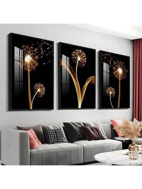 style  Collar  Polyester Graphic,Plants  Embellished   Home Decor Dandelion Wall Art, Art Minimaliste, Home Decor Paintings, Wall Art Canvas Painting, Luxury Decor, Art Abstrait, Wall Art Canvas Prints, Living Room Art, Kitchen Wall Art