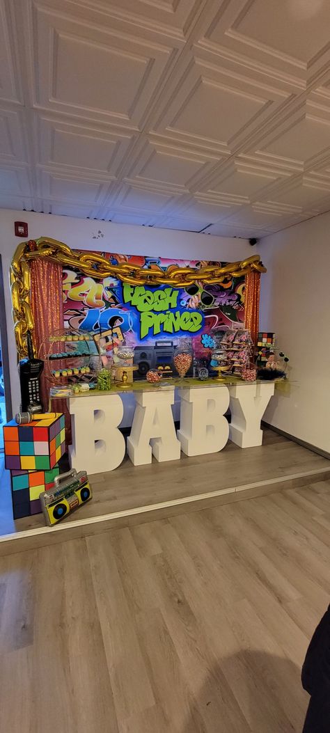 Fresh Prince Of Bel Air 1st Birthday Party, 90s Themed Gender Reveal, Fresh Prince Of Bel Air Baby Shower, Fresh Prince Baby Shower Theme Boy, 90s Theme Baby Shower Ideas, Fresh Prince Baby Shower, Fresh Prince Of Bel Air Party Theme, 90s Baby Shower Theme, Fresh Princess Baby Shower Theme