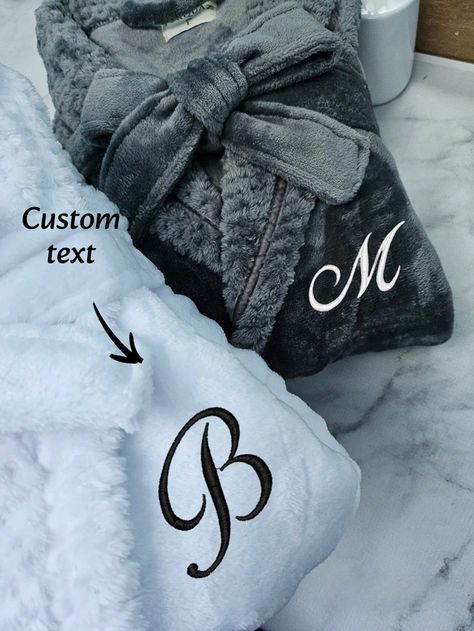 1pc Personalized Embroidery Plush BathRobe Gift Women's Soft Robes, Customized Embroidered Robe For Women, Monogram Robe, Gifts For Her, Gifts For Mom Multicolor    Polyester     Bathroom, size features are:Bust: ,Length: ,Sleeve Length: Bachelorette Party Robes, Bachelorette Robes, Personalized Bathrobe, Silk Bridesmaid Robes, Monogram Robes, Wedding Gift For Mom, Satin Bridesmaids Robes, Womens Bathrobes, Women Robe