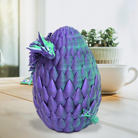 【Advanced 3D Printings】: Full Articulated Crystal dragon Egg is made by using advanced 3d printing technology, which can present high precision and complex details. This method of production makes the figurine more realistic and refined, enhancing its aesthetic value. Dragon Eggs, Crystal Dragon, Dragon Egg, 3d Printing Technology, Executive Desk, Best Sellers, 3d Printing, Toys Games, Egg