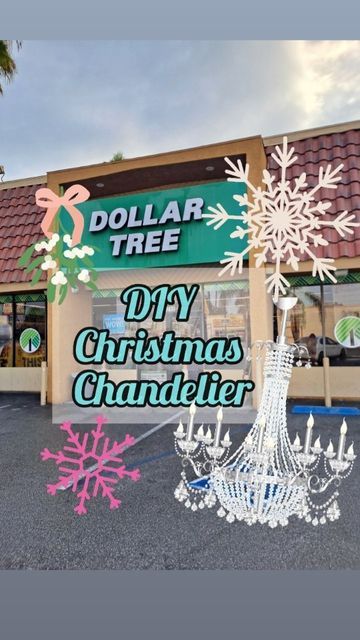 Celeste | DIYs & CRAFTS on Instagram: "❄️Hello Instafam! Sharing this adorable Christmas Chandelier I made using items from @dollartree I hope you like it! ❄️❄️ ❄️Full tutorial step-by-step is on my YouTube channel Link in my bio ⭐️ #diy #handmade #viral #Christmas #decor #homedecor #ideas #chandelier" Christmas Light Chandelier Diy, Christmas Diy Chandelier, Diy Christmas Chandelier, Christmas Ceiling Decorations Ideas, Christmas Chandelier Ideas, Christmas Ceiling Decorations, Christmas Chandelier, Chandelier Diy, Dollar Tree Christmas