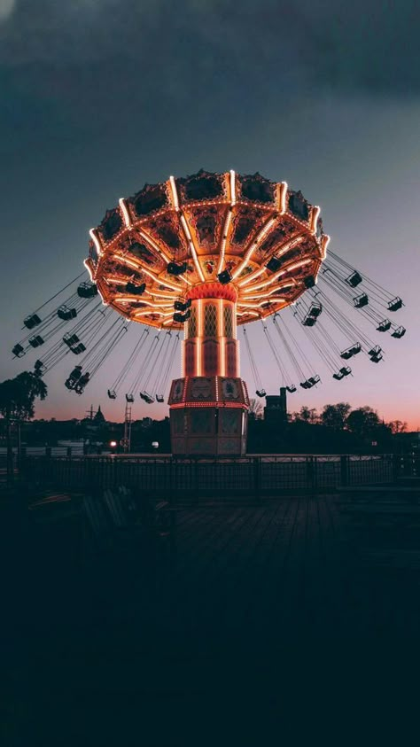 Amusement Park, Ferris Wheel, At Night, Wheel, Iphone, Photography