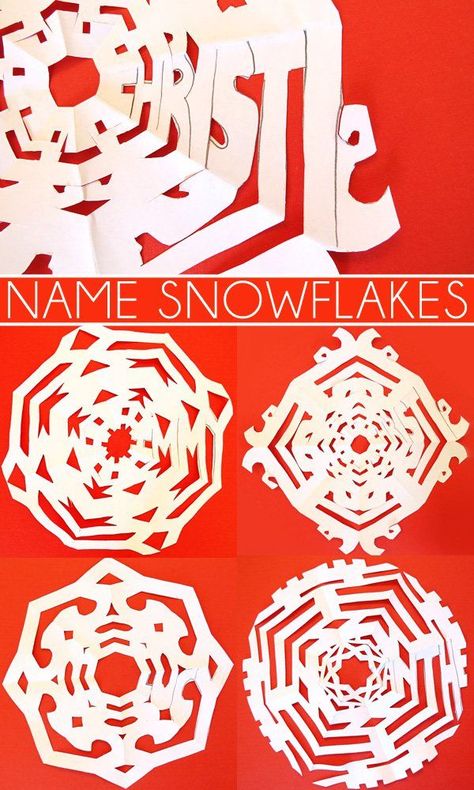 Cool Ideas for Kids: Name Snowflakes provide a fabulous integration of art and math, a great STEAM challenge. Name Art Ideas, Name Snowflakes, Kids Name Art, Middle School Projects, Ideas Name, Winter Art Lesson, Winter Art Projects, Winter Crafts For Kids, Paper Snowflakes