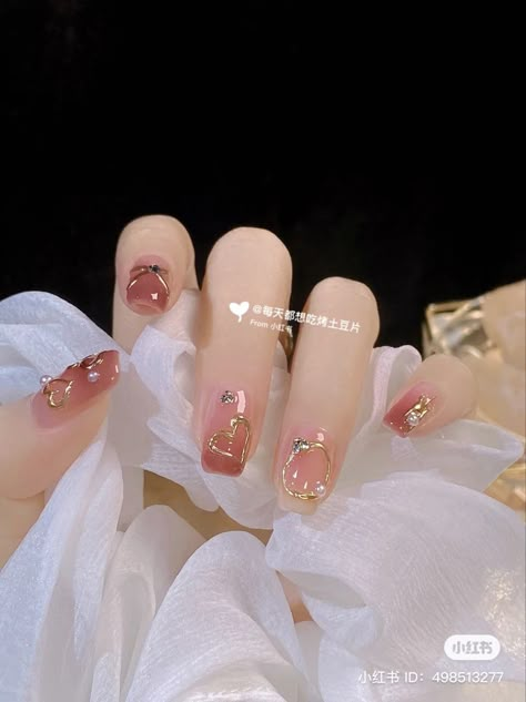 Douyin Flower Nails, Jelly Nails With Chrome, Gelly Nail Korean, Square Jelly Nails, Blush Jelly Nails, French Nail Extensions, French Nail Trends, Jelly Nails Aesthetic, Chinese Style Nails