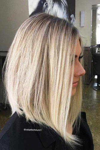 #longangledbob Asymmetrical Haircut Long Hair, Shoulder Length Angled Bob Haircuts, Medium Length Angled Bob, Bob Hairdos, Platnum Blonde, Very Long Bob, Angled Lob, Blonde Lob, Long Bob Haircuts