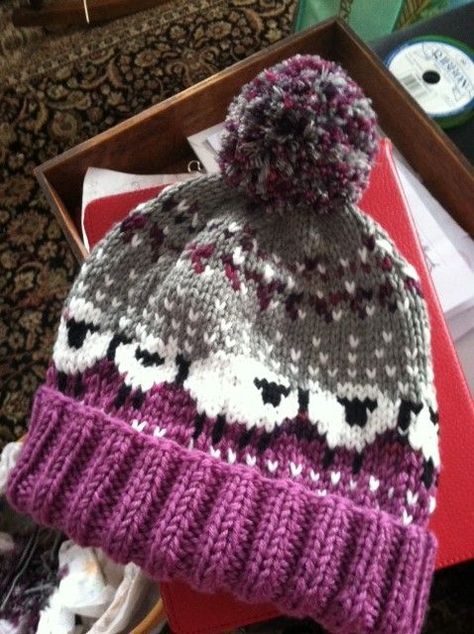 I’m a Craft Junkie: Knitting the Baa-ble hat – Everyone Has a Story Baa Ble Hat, Crochet Sheep Hat Free Pattern, Sheep Hat Knitting Patterns Free, Sheep Hat Knitting Pattern, Fair Isle Knitting Patterns Free, Fair Isle Hat Pattern, Sheep Knitting Pattern, Stranded Knitting Patterns, Rabbit Knitting Pattern