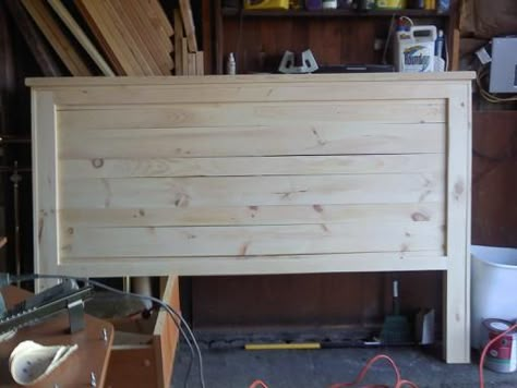 King Size Headboard Plans, Kingsize Headboard Diy, Diy Plywood Headboard, Diy Headboard Wall Ideas, Bedheads Ideas Wooden, King Headboard Diy, Diy Headboard Ideas Easy Cheap, King Size Headboard Ideas, White Wooden Headboard