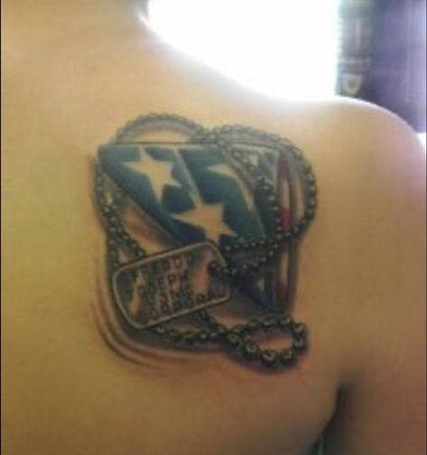 Folded Flag Tattoo, Fallen Marine Tattoo, Usmc Tattoo Sleeve, Logan Tattoo, Dog Tags Tattoo, Usmc Tattoo, Navy Tattoos, Tats Ideas, Folded Flag