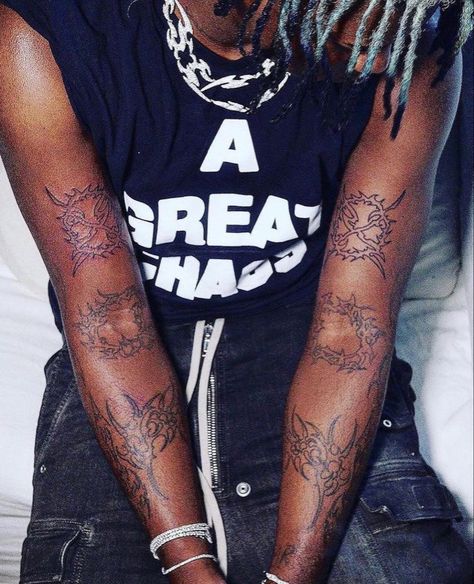 Chaos Tattoo, Punk Tattoos, Body Tattoo Design, X Tattoo, Ken Carson, Tattoos For Black Skin, Rap Aesthetic, Subtle Tattoos, Tattoo Flash Art