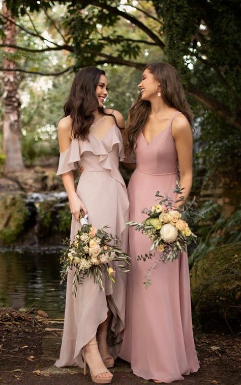 Boho-Inspired Bridesmaid Dress with Flowy Ruffle Details - Sorella Vita available at The Bridal Shoppe in St. Louis, MO www.bridalshoppeinc.com Here To Slay, Classic Bridesmaids Dresses, Skirt Chiffon, Country Bride, Bridesmaid Dresses Boho, Essense Of Australia, Bridesmaid Dress Styles, Boho Bridesmaid, Bridesmaid Party