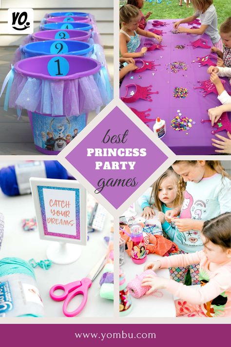 Crafts For Princess Birthday Party, Princess Theme Birthday Party Activities, Activities For Princess Birthday Party, Princess Party Activities Games, Princess Party Stations, Games For Princess Party, Disney Princess Birthday Party Activities, Diy Princess Party Games, 4 Year Princess Birthday Party