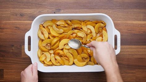 Peach Cobbler - with Frozen Peaches for Easy Prep! Peach Cobbler Recipe With Frozen Peaches, Frozen Peaches Recipes Desserts, Frozen Peach Cobbler Recipe, Frozen Peaches Recipes, Using Frozen Peaches, Cobbler With Bisquick, Peach Cobbler With Bisquick, Cherry Cobbler Recipe, Cobbler Recipes Easy