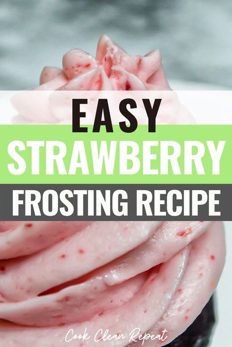 Making this easy strawberry frosting recipe is simple, quick, and it’s perfect for topping all your favorite recipes! This simple strawberry icing recipe is one of my favorites, give it a try! This recipe for strawberry frosting uses simple ingredients. There’s nothing complicated and you’ll be able to pronounce everything we are using which is great! Frosting might not be a healthy food but that doesn’t mean we have to add insult to injury by including a bunch… Easy Strawberry Frosting, Strawberry Icing Recipe, Strawberry Frosting Recipe, Cherry Hand Pies Recipes, Strawberry Frosting Recipes, Easy Icing Recipe, Homemade Frosting Recipes, Iced Pumpkin Cookies, Strawberry Cheesecake Bars