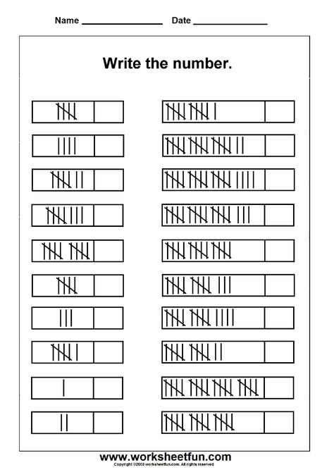 Tally Marks – 1 Worksheet / Worksheets Tally Marks Kindergarten, Free Printable Math Worksheets, 1 Worksheet, Number Lines, First Grade Worksheets, Math Number Sense, Tally Marks, Printable Math Worksheets, Math Journals