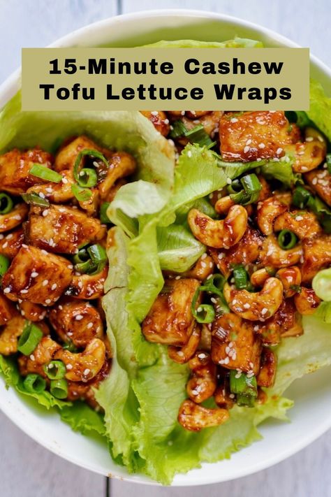 Cashew Lettuce Wraps, Tofu Lettuce Wraps, Lettuce Wrap Recipes, Vegan Tofu, Lettuce Wrap, Tofu Dishes, Lost 100 Pounds, Cheap Healthy Meals, Tofu Recipes