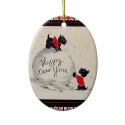 Happy New Year to all my Scottie Friends have a safe, healthy & happy 2014 Dog Crates, Scottish Terriers, Happy New Year Cards, Doll Beds, Christmas Puppy, Fox Terrier, Vintage Dog, Dog Ornaments, Scottish Terrier