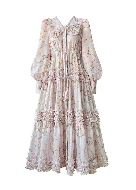 Plus Size Vestidos, Chiffon White Dress, Chiffon Dress Long Sleeve, Plus Size Pink, Chiffon Summer Dress, Print Chiffon Dress, Belle Silhouette, French Dress, Modest Dresses Casual