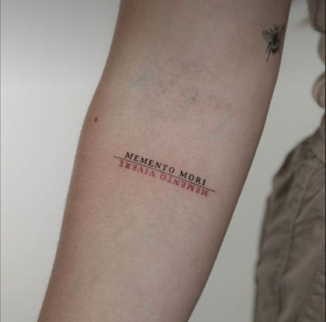 Stoism Tattoo, Morior Invictus Tattoo, Memento Mori Tattoo Women, Momento Mori Memento Vivere Tattoo, Momento Vivere Tattoo, Vengeance Tattoo, Stoicism Tattoo Ideas, Memento Mori Memento Vivere Tattoo, Stoic Tattoo Ideas