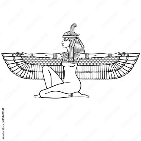 Egyptian Tattoo For Women Goddesses, Simple Egyptian Tattoo, Egyptian Wings Tattoo, Egyptian Tattoo Designs Men, Ma'at Tattoo, Ancient Egyptian Tattoo, Egypt Tattoo Design Ideas, Egyptian Tattoo For Women, Egyptian Goddess Tattoo