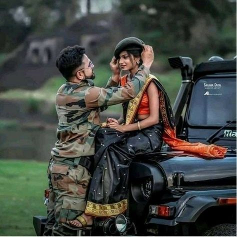 Army Love Girlfriend, Army Lovers Indian, Army Lovers Photos, Rajkumar Photos, Army Couple Photography, Military Couple Pictures, Army Photography, India Army, Army Lover