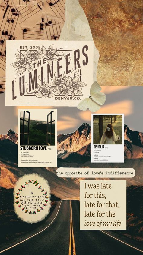 #lumineers Granola Aesthetic, Aesthetic Posters, Vintage Music Posters, Nature Vibes, Noah Kahan, The Lumineers, Music Collage, Boho Wallpaper, Soundtrack To My Life