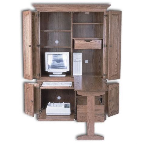 Deluxe 2 PC Computer Center - Computer Armoires - Home Office Desk Armoire, Office Armoire, Craft Armoire, Armoire Desk, Fold Out Desk, Computer Armoire, Computer Center, Computer Equipment, Desk Cabinet