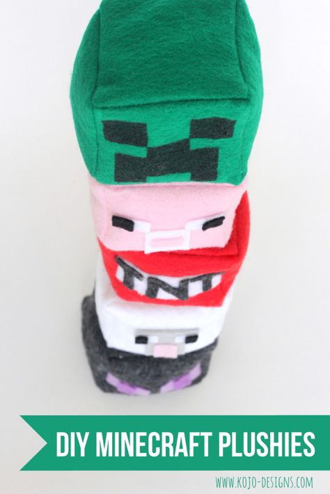 DIY last minute minecraft gifts Felt Minecraft, Minecraft Sewing, Diy Minecraft Gifts, Minecraft Plushies, Minecraft Club, Minecraft Diy Crafts, Minecraft Diy, Minecraft Gifts, Diy Plush