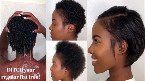 Super Short Natural Hair, Flat Iron Natural Hair, Short Hair Blowout, Natural Hair Blowout, Dry Natural Hair, Pressed Natural Hair, Straightening Natural Hair, Short Natural Hair, Silk Press Natural Hair