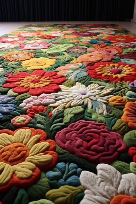 Flower Carpet Design, Funky Carpet, Eclectic Carpet, Classic House Interior Design, Colorful Carpet, Tufting Diy, Diy Moss, Flower Carpet, Artistic Rugs