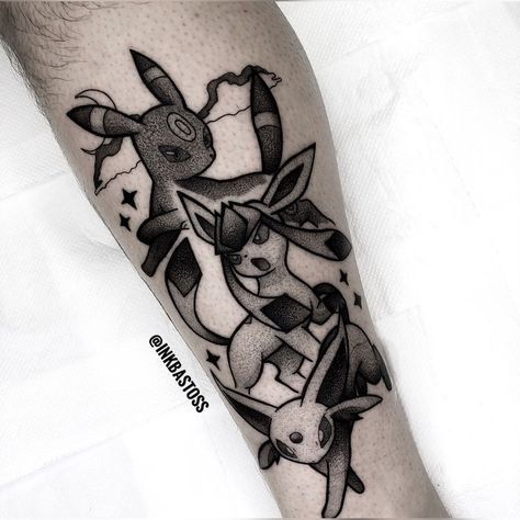 Shiny Umbreon Tattoo, Umbreon And Espeon Tattoo, Glaceon Tattoo, Espeon Tattoo, Umbreon Tattoo, Shiny Umbreon, Pokemon Tattoos, Pokemon World, Umbreon And Espeon