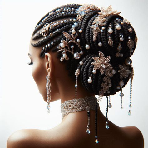 two-toned box braids hairstyle.
Made with AI @Copyright by អា�ណាចក្រសម្រស់ [[ Beauty Empire ]] 🇰🇭 Braids With Diamonds, Black Mermaid Hairstyles, Royal Hairstyles Black Women, Ancient Asian Hairstyles, Mystical Hairstyles, Braids With Jewels, Pearl Hairstyles, Intricate Braided Hairstyles, Elegant Box Braids