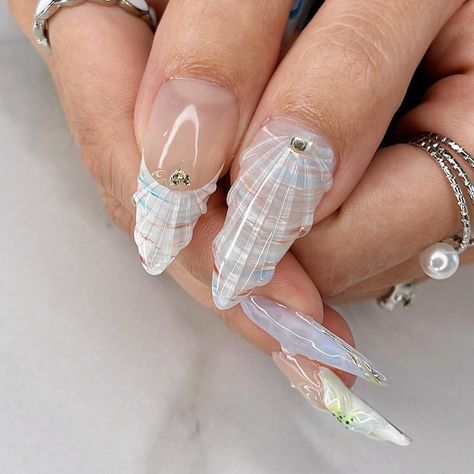 🐋 Whale, hello there ✨ #naildesign #3dnailart #summernails #nails2inspire #shellnails #beachnails #nailart #nailinspo #frenchnails #longnails #almondnails #gelxinspo #naturenails #oceannails #waternails #vancouvernails Water Inspired Nails, Water Nails, Inspired Nails, Y2k Nails, Beach Nails, 3d Nail Art, Floral Nails, Chrome Nails, Hello There