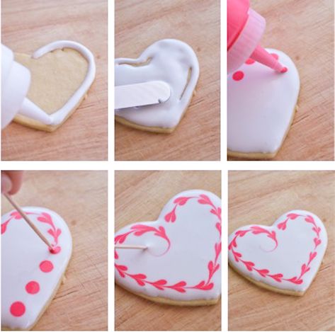 Valentine Cookies Decorated, Cookies Cupcake, Heart Sugar Cookie, Valentine Sugar Cookies, Cookie Decorating Party, Shaped Cookies, Royal Icing Recipe, Heart Shaped Cookies, Sugar Cookie Designs