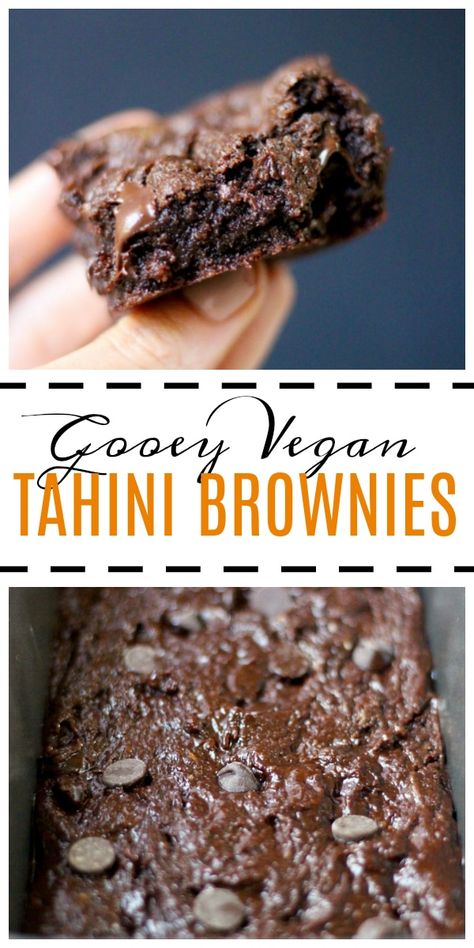 Tahini Brownies, Healthier Dessert Options, Brownies Ingredients, Flax Eggs, Patisserie Vegan, Tahini Recipe, Vegan Brownies, Healthy Brownies, Brownie Desserts