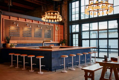 Converted Warehouse, Street Food Market, Fireclay Tile, Steel Beams, Hall Design, Food Hall, Tap Room, Bar Areas, Local Design