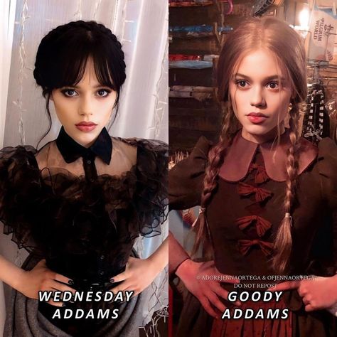 Wednesday And Goody Addams, Goody Addams, Addams Familie, Jena Ortega, Wednesday Series, Wednesday Movie, Princess Quotes, Disney Princess Artwork, Wednesday Adams