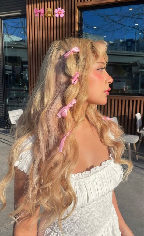 Ribbon Hairstyle, Aesthetic Hair, Gorgeous Hair, Pretty Hairstyles, Hair Looks, Hair Tutorial, Her Hair, Cute Hairstyles, Hair Inspo