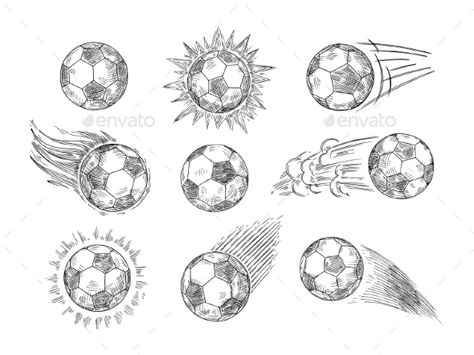 Sketch Soccer Balls Soccer Sketch, Black And White Ball, Soccer Drawing, Fast Motion, Ball Drawing, Association Football, Graphic Tee Outfits, Football Ball, Football Art