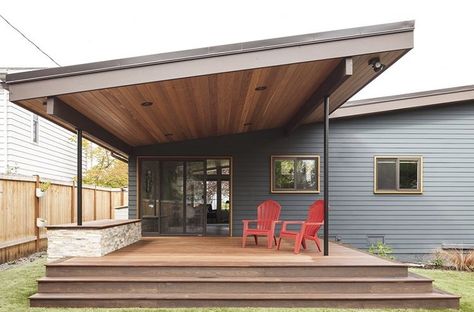 Contemporary Pergola, Solid Wooden Door, Mid Century Modern Patio, Dreamy Backyard, Mid Century Remodel, Mid Century Modern Exterior, Backyard Storage, Awesome Architecture, House Modern