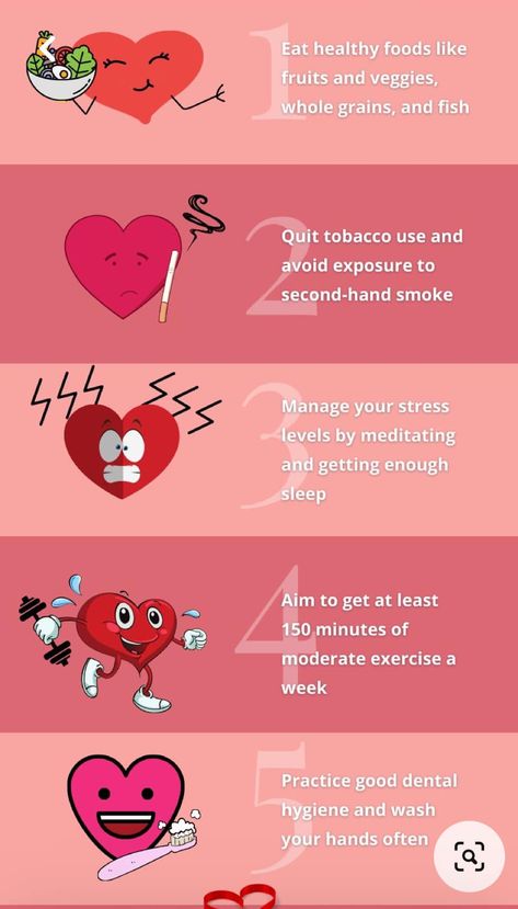 February is #hearthealthawareness month. The below picture are some ways that you can lower your risks for heart disease AND ways to improve your heart health if you already have a diagnosis. Time to get your blood pressure, cholesterol and other health indicators checked. If you haven't had your physical for the year... NOW is the PERFECT time to schedule that appointment. Show your heart some love❤️ Heart Health Awareness, Back Stretches For Pain, Heart Health, Blood Pressure, Disease, The Year, Improve Yourself, Physics, Paper Crafts