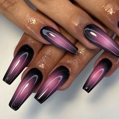 30 Trendy Airbrush Nails to Inspire You Mauve Nails, Airbrush Designs, Airbrush Nails, Purple Nail Designs, Goth Nails, Purple Nail, Simple Acrylic Nails, Nail Swag, Air Brush