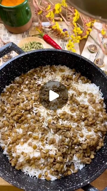 Adas polo is a traditional Persian lentil rice that is made with a rice crust (tahdig) or potato wedges, bread slices or lavash to make t... | Instagram Adas Polo, Rice Crust, Lentil Rice, Potato Wedges, Lentils, Persian, Potato, Rice, Wedges