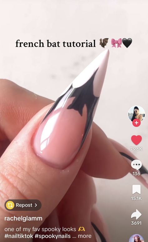 Bat Nail Art, Bat Nails Art, Bow Nail Designs, Aesthetic Bow, Halloween Nail Ideas, Bat Nails, Horror Nails, Bow Nails, Bow Nail